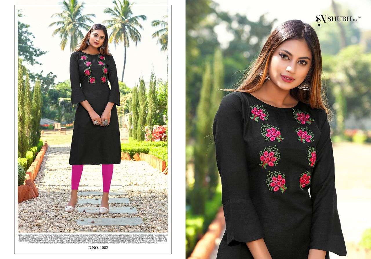 AMUL VOL-5 BY SHUBH NX 1001 TO 1010 SERIES BEAUTIFUL COLORFUL STYLISH FANCY CASUAL WEAR & ETHNIC WEAR & READY TO WEAR MAGIC SLUB WITH EMBROIDERY KURTIS AT WHOLESALE PRICE